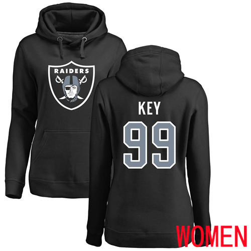 Oakland Raiders Black Women Arden Key Name and Number Logo NFL Football 99 Pullover Hoodie Sweatshirts